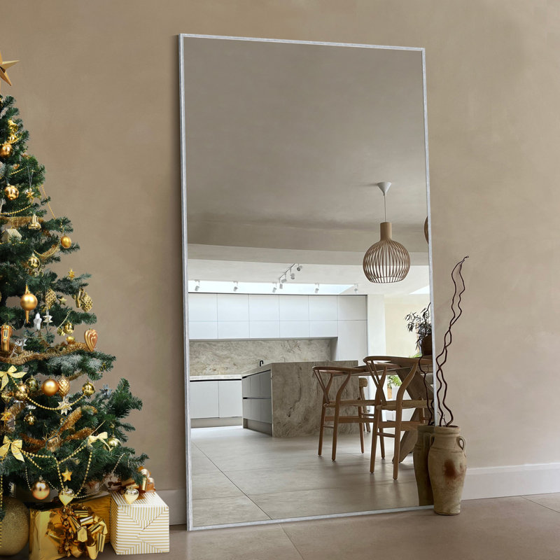 Miroir pleine longueur Mirta, Argent argent, 78 po x 38 po