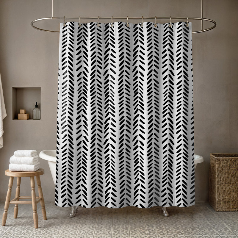 Rideau de douche simple Alline, Noir