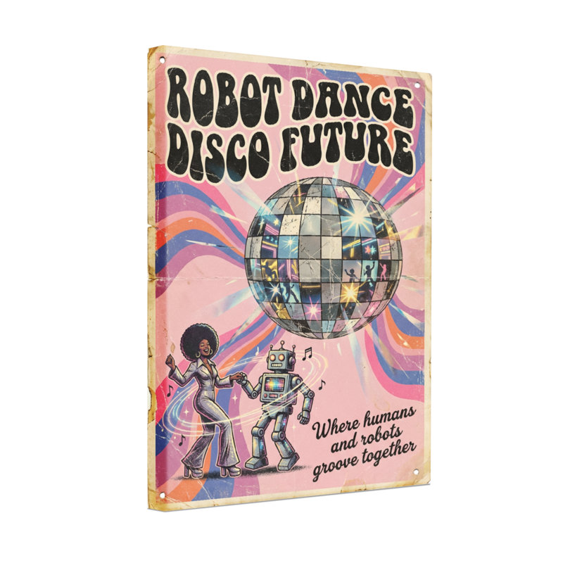 Abstract Robot Dance Disco Future Pattern Print