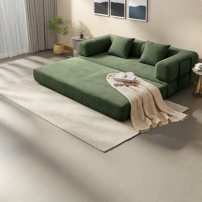 Extendable Sofas, Foam Corduroy Modern Sleeper For Small Home Spaces