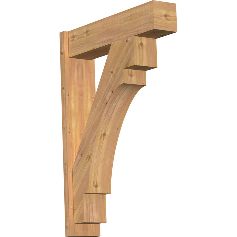 Persienne en bois Merced Block Rustic Timber, P 30 po x H 42 po, Sapin Douglas de 7 1/2 po (lisse)