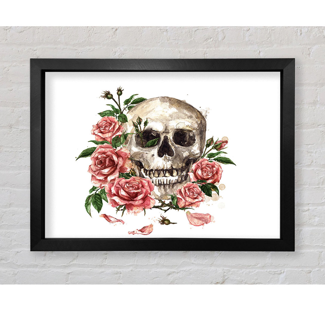 The Floral Skull Gerahmter Druck