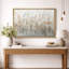 Œuvre abstraite botanique neutre avec formes florales douces, images de salon, impression sur toile encadrée-999791396-999791400