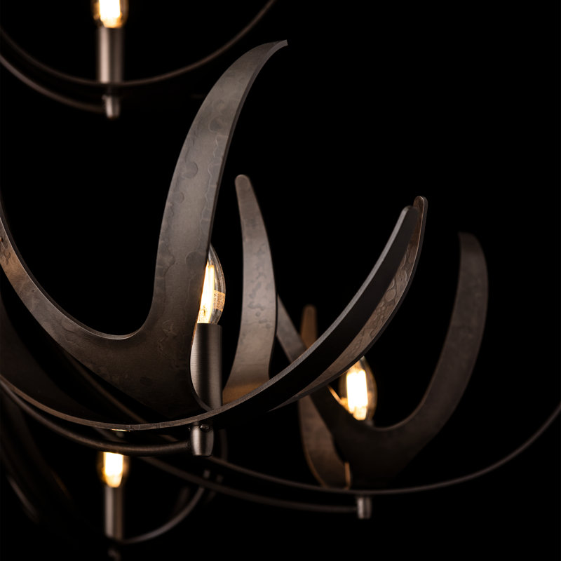 Lustre à niveaux 9 lumières Caribou, Fumée foncée