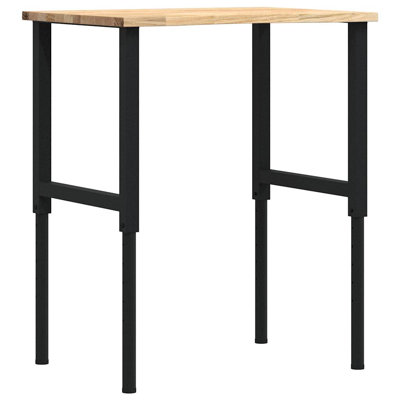 80cm W Solid Wood Top Height-Adjustable Workbench