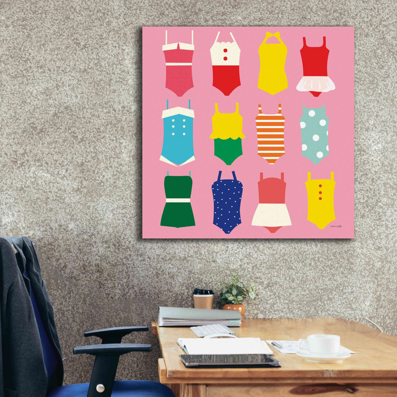 «Bathing Suits Galore» par Ann Kelle Designs, art mural sur toile, H 37 po x l 37 po x P 1,5 po