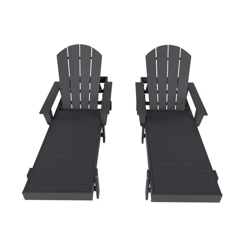 Ensemble de chaises longues inclinables 77,6 po Laguna, Gris