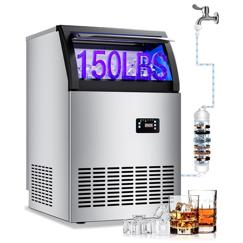 Machine à glaçons en acier inoxydable 18,78 po 120 lb / jour
