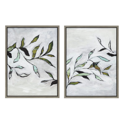 «Branch I and II» par Nikita Jariwala, ensemble d'art mural sur toile encadrée