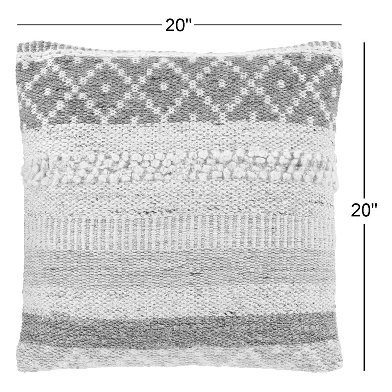 Ducret Geometric Wool Blend Throw Pillow, Polyester/Polyfill