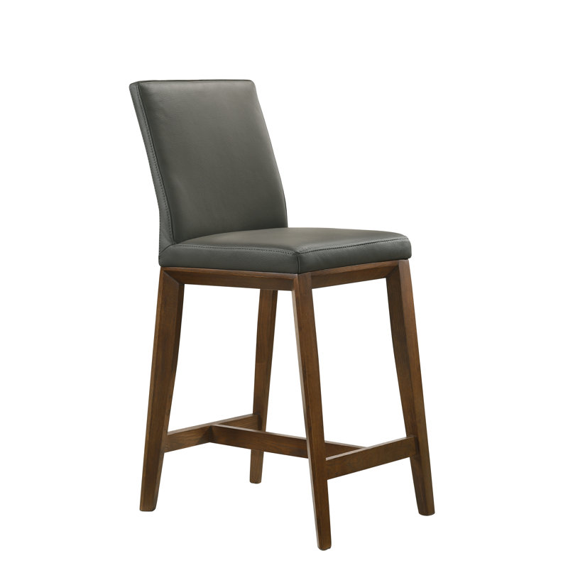 Tabouret de comptoir 26 po Jessia, Gris, Noyer
