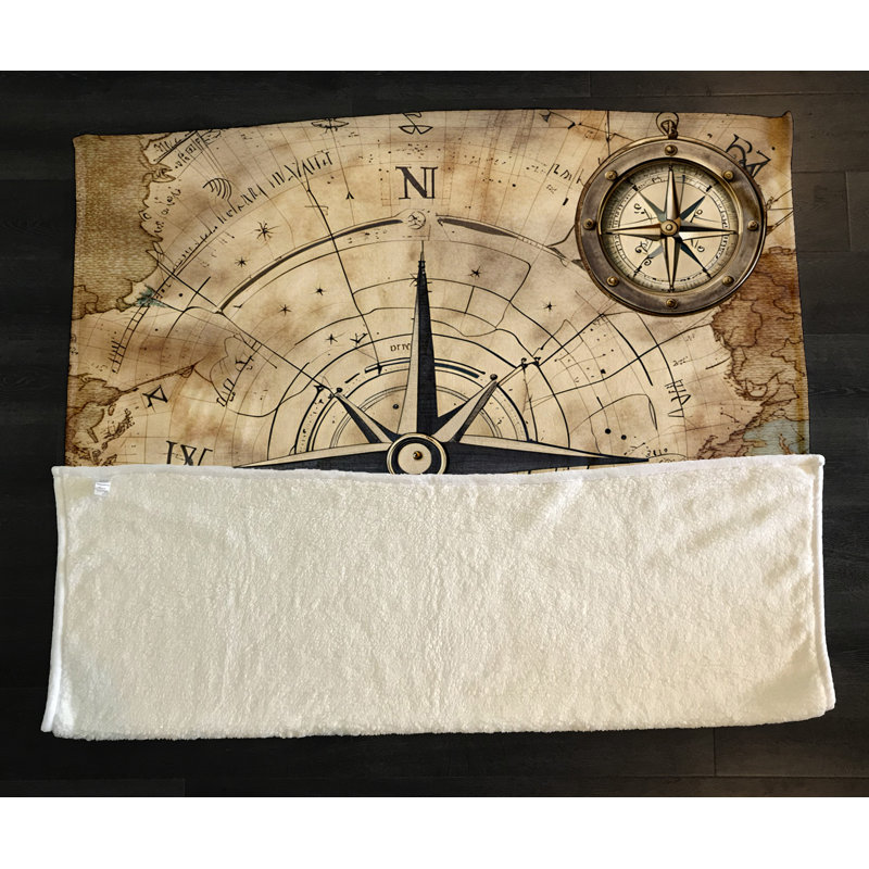 Throw Blanket, 51" W x 60" L, Abstract, Tan/Brown