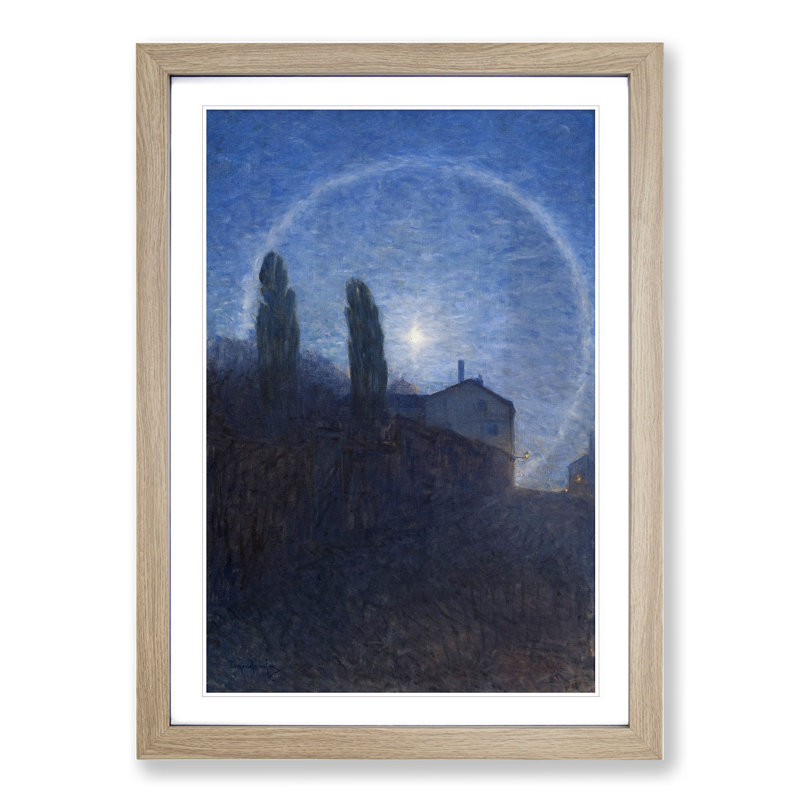 Lunar Halo in Thielska by Eugene Jansson - Picture Frame Painting, 48cm H x 36cm W x 2cm D, Oak Framed