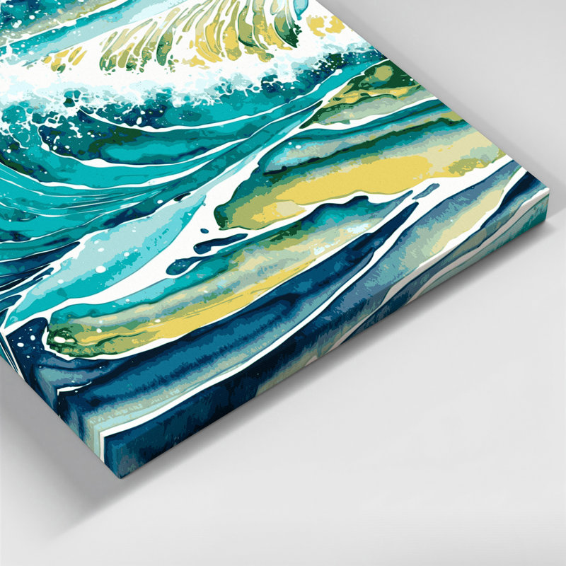 «Coastal Tropical Waters», art mural sur toile beige, H 11 po x l 14 po