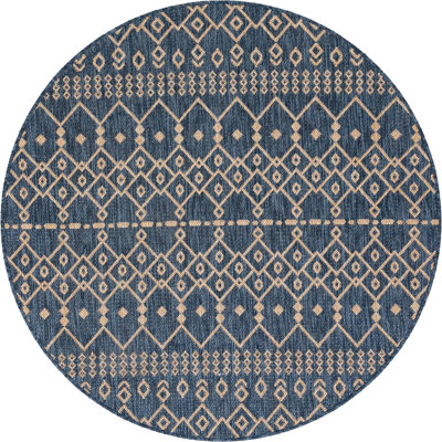 Marshanna Nord Trellis Grey Indoor/Outdoor Flat-Weave Area Rug