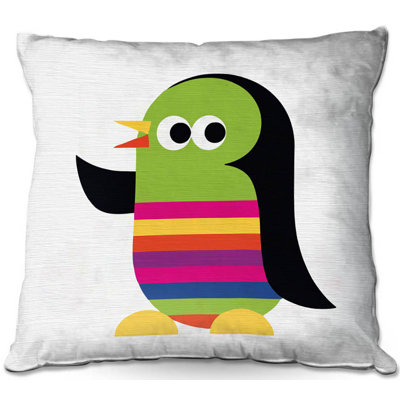 Couch Rainbow the Penguin Throw Pillow