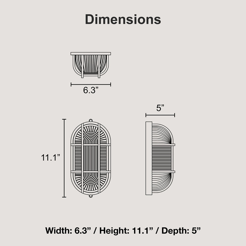 Luminaire de type hublot pour l'extérieur Alwigh, Rouille