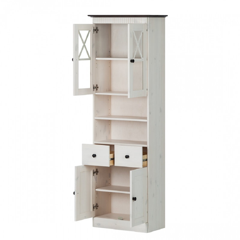 Vernita Solid Wood Freestanding Linen Cabinet