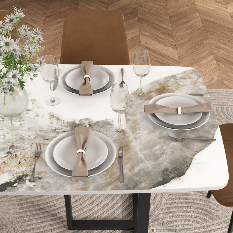 Table de salle à manger Evannie, Noir, Pandora, H 29,53 po x L 70,87 po x l 35,43 po