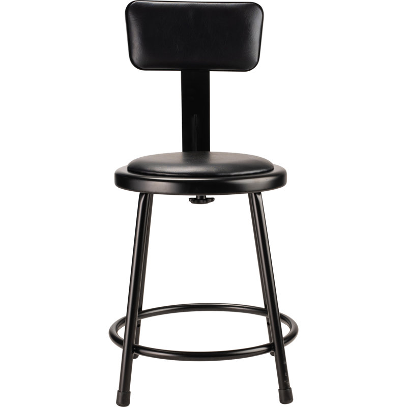 Tabouret en acier robuste, Noir, 18"