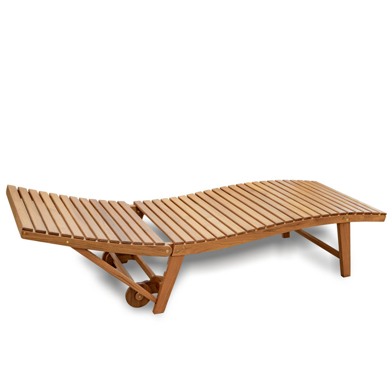 Cayman Outdoor Teak Wood Chaise Lounge