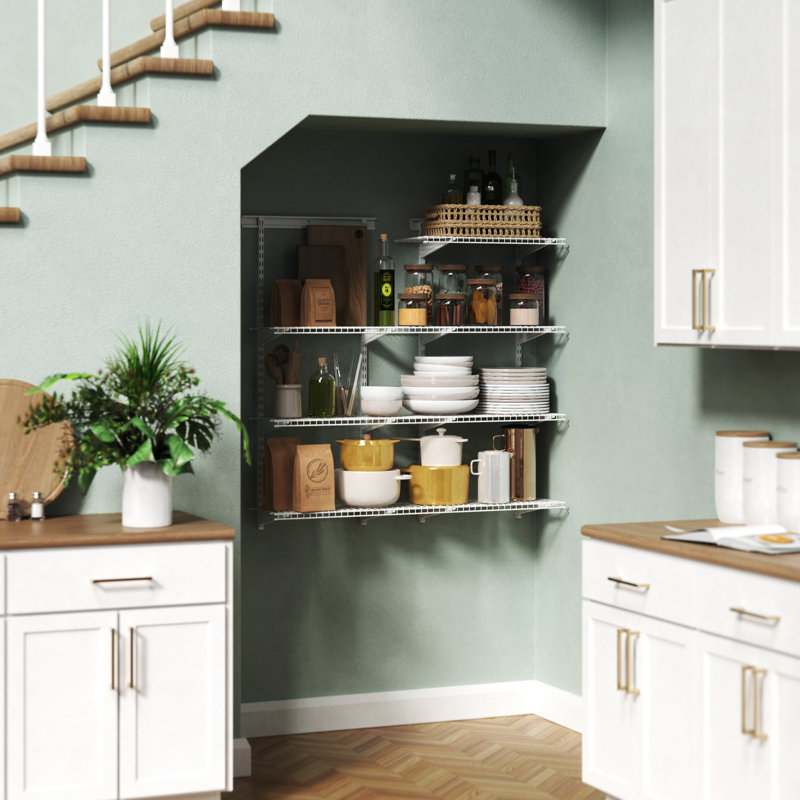 Ensemble de démarrage pour système de garde-robe l 60 po - l 96 po ShelfTrack, Blanc