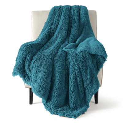 Bedsure Faux Fur Sherpa Twin/TwinXL Blanket – Ultra Soft Plush Bed Blanket for Dorm Room – Teal – Perfect Gift for Teen Girls
