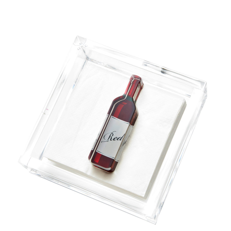 Red Wine Bottle Cocktail Napkin Holder