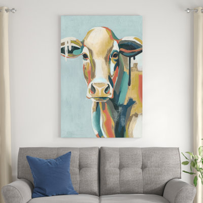 «Colorful Cows I» par Grace Popp - reproduction d'art sur toile