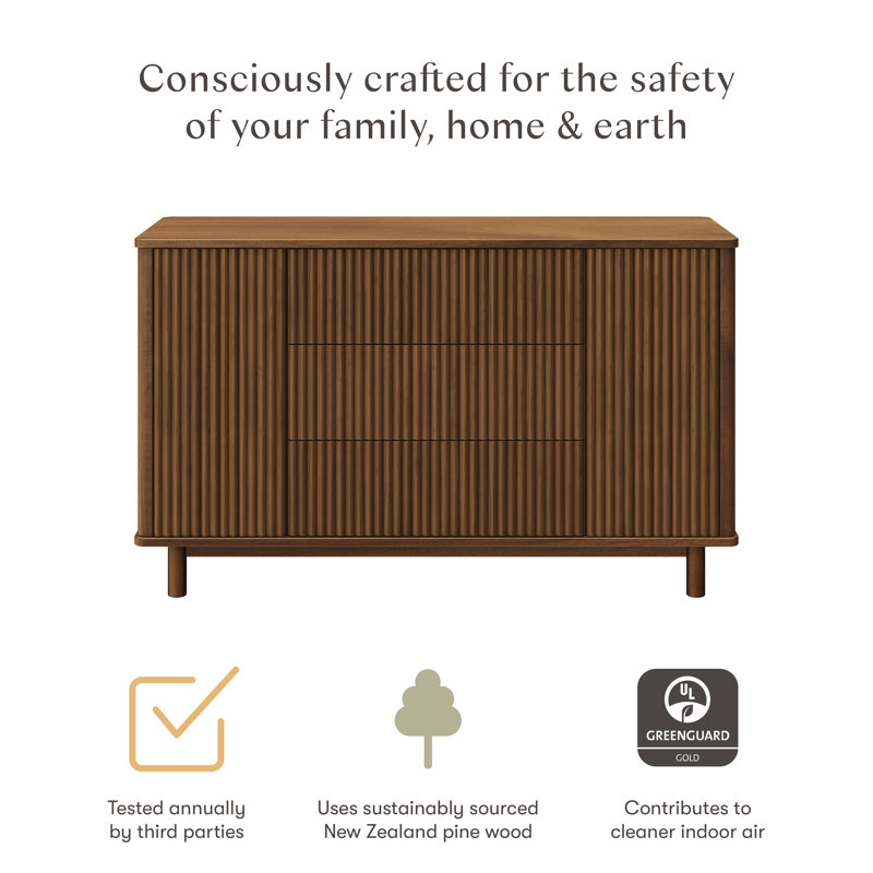Pogo Tambour Assembled Dresser, Natural Walnut