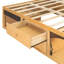 King Bed Frame with Storage Drawers, No Headboard Platform Bed, Pet-Friendly Design, No Box Spring Needed, Modern Minimalist Style-Natural
