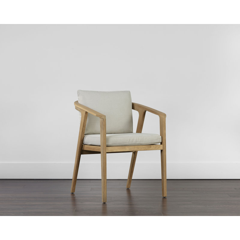 Coraline Teak Patio Dining Armchair with Cushion