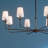  Classic 8 Light Chandelier with White Linen Shades-597268140