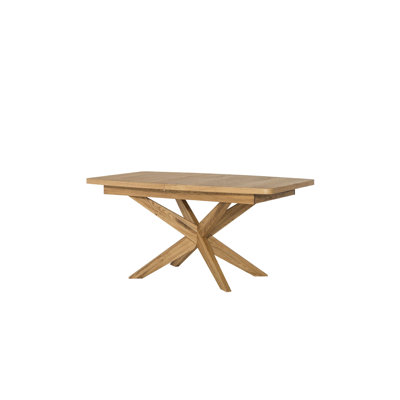 VELLE Solid + Manufactured Oak Wood Extendable Dining Table (160-210 cm)