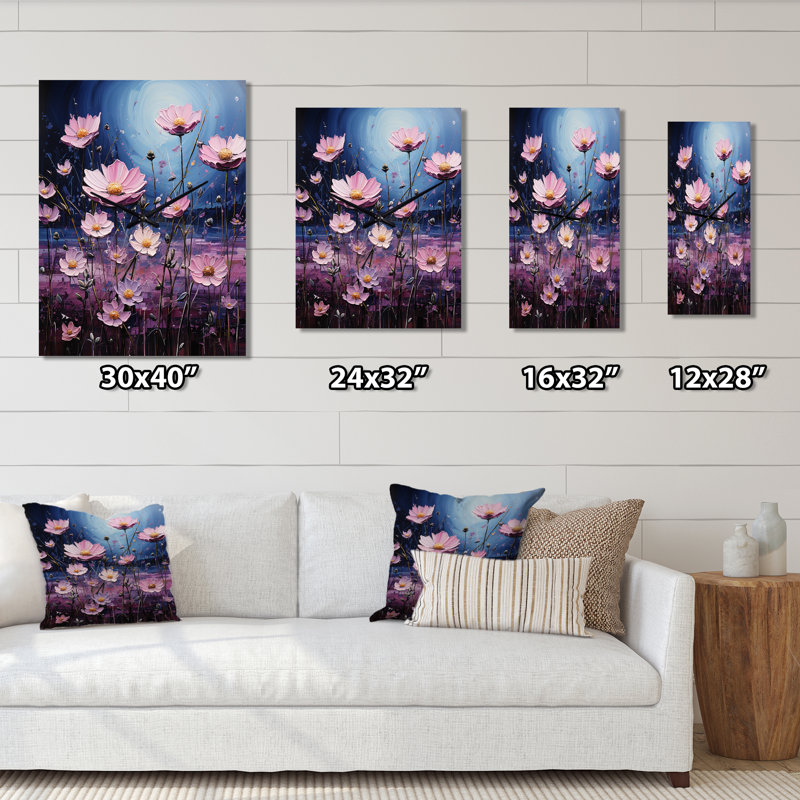 Horloge murale Zinnias Violet Serenade III - Floral, Grand