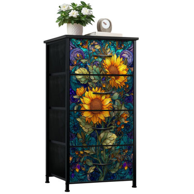 Commode vitrail pour la chambre à coucher avec 4 tiroirs de rangement
