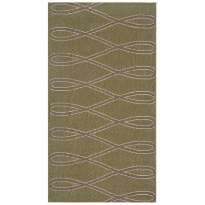 Arneshia Geometric Olive/Brown Indoor/Outdoor Area Rug