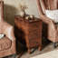 Ensemble de 2 tables de bout entièrement assemblées, table d'appoint étroite à 3 tiroirs, table de chevet mince pré-assemblée pour petits espaces, salon et chambre à coucher, bois massif, brun