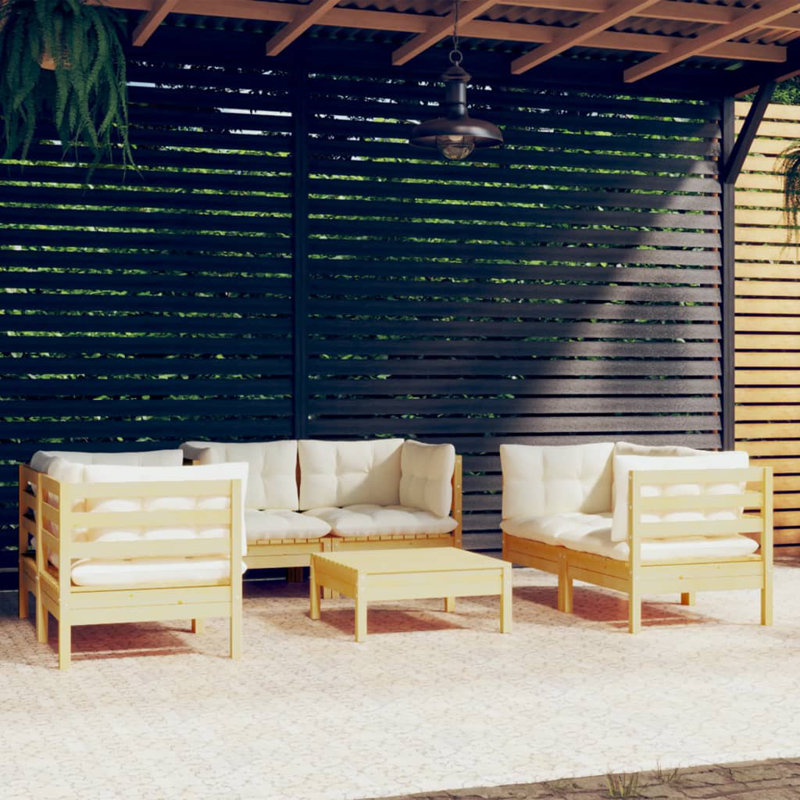 Ensemble de salon de jardin modulaire Vidaxl, Crème, Crème