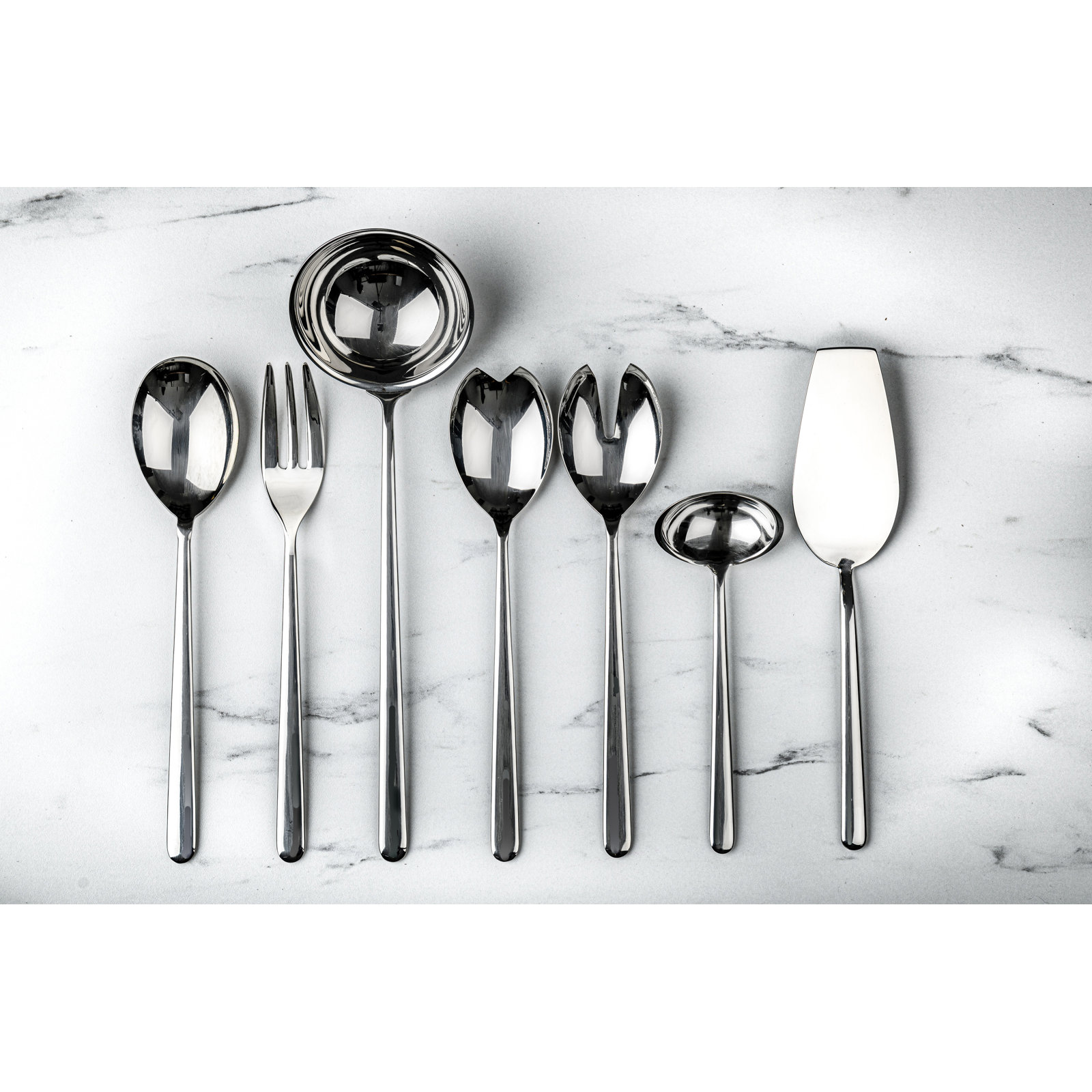 Linea 7 Piece Stainless Steel Hostess Set, Stainless Steel