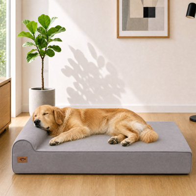 Extra Large Orthopedic Memory Foam Dog Bed with Waterproof Liner and Washable Removable Cover