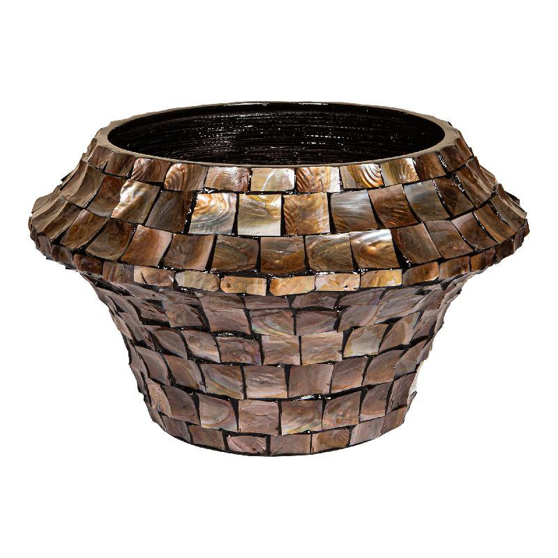 Pippin Ceramic Pot Planter, Bronze, 30cm H x 51cm W x 51cm D