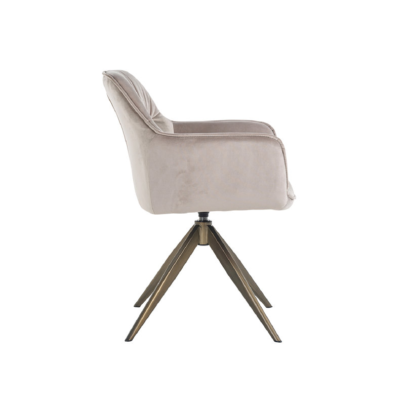 Aline Swivel Armchair, Brown 100% Polyester