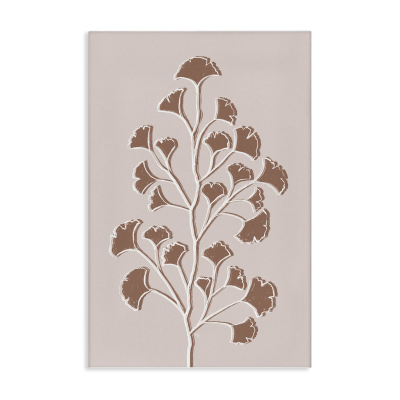 «Brown Gingko Leaves», art mural par Martina Pavlova, H 16 po x l 24 po