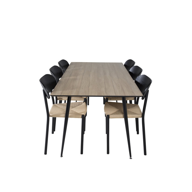 Bowles 6 - Person Dining Set, Beige, Nature
