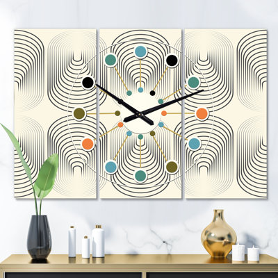 Mid-Century Metal Wall Clock