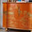 Orange Hand-Painted Accent and Buffet Cabinet