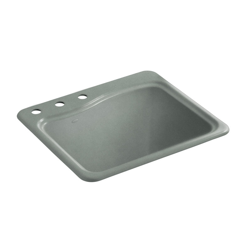Lavabo de salle de bain rectangulaire en métal River Falls, Basalte, 3