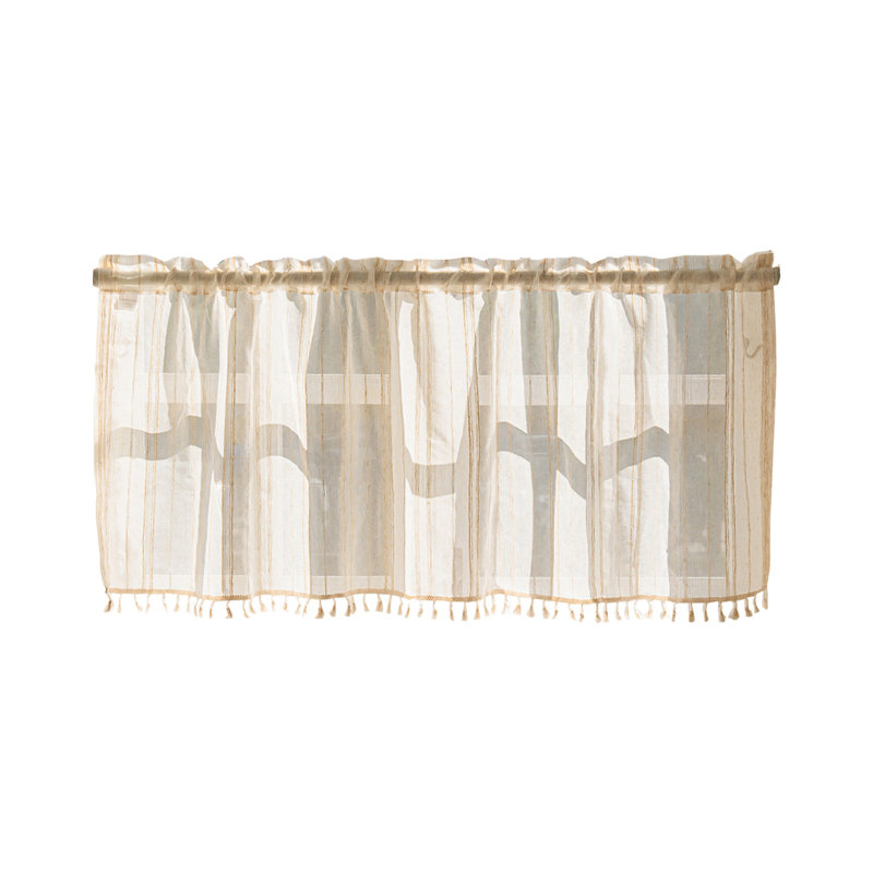 Kbndieu Valance Curtains for Kitchen Window Light Blocking Short Rod Pocket Curtain Panels for Small Window Bathroom Basement