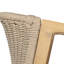 2 chaises de patio en bois avec dossier en corde et siège imperméable pour 2 coussins amovibles en corde élastique
